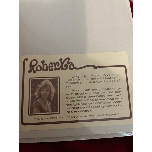 Vtg Roberta McDowell Art Photo Print Matted Boho Patchwork After Forty #169 5x7 - Picture 4 of 5